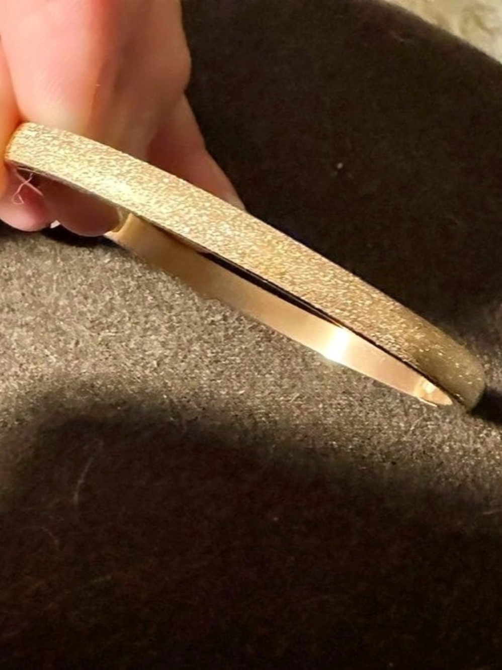 South Hill Designs Gold Tone Sparkle Glitter Hinged Pinch Bangle